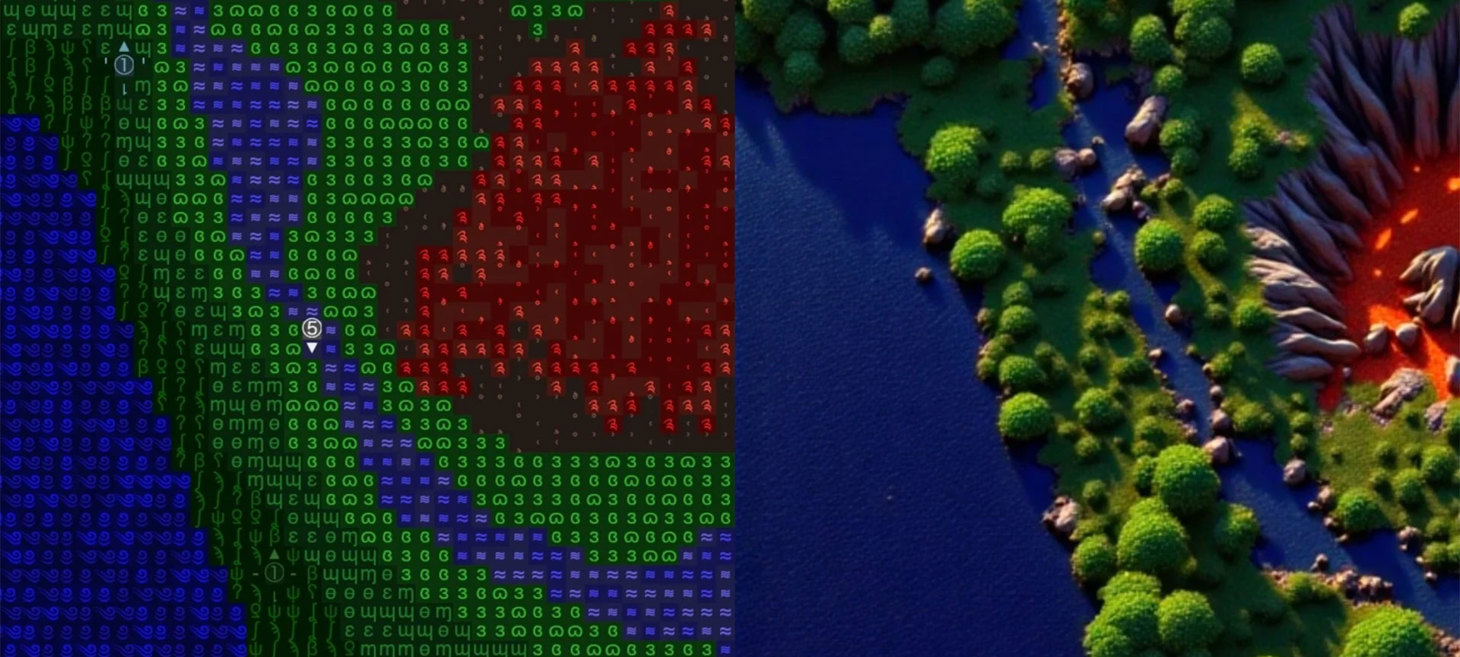 AI converts ASCII game to real-time AI-rendered graphics