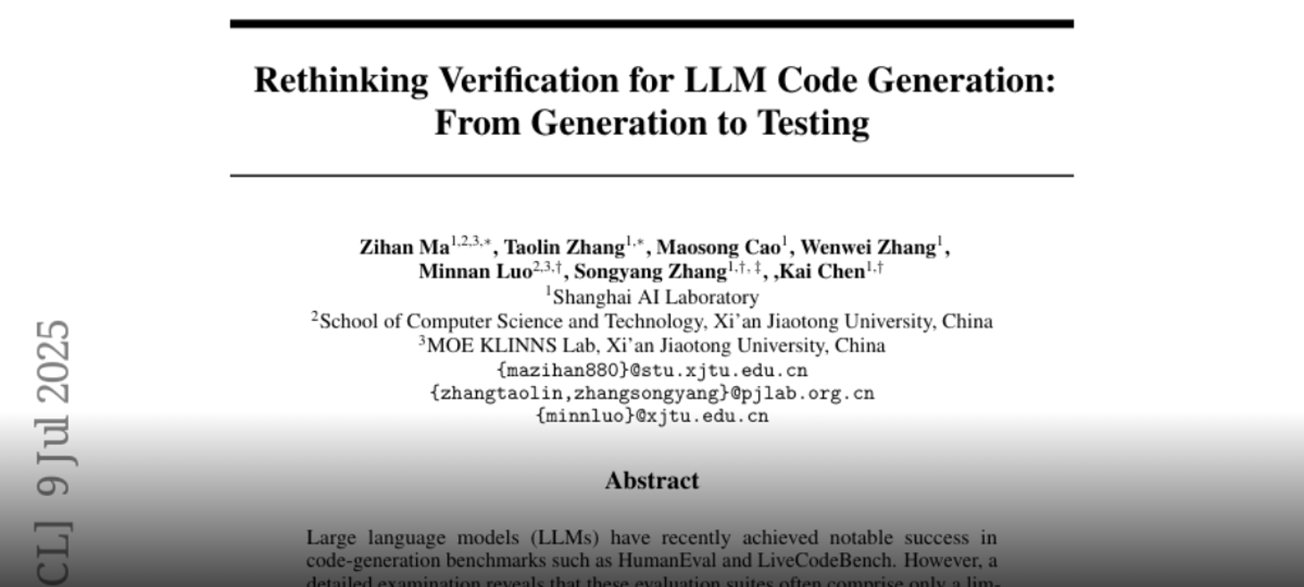 Rethinking Verification for LLM Code Generation: From Generation to Testing